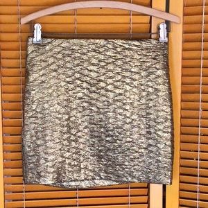 BCBG gold mini skirt
